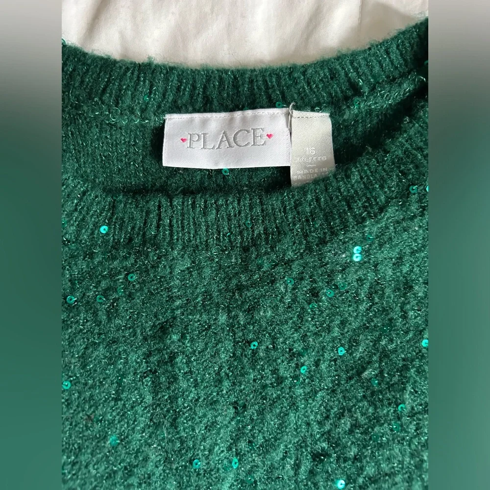 Green girls sweater size 16